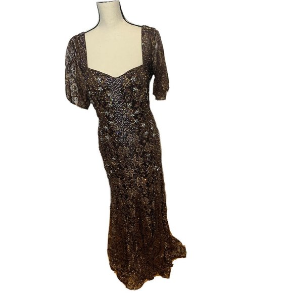 Princess Haute Couture Size 18 Gown Dress Beaded - Picture 3 of 10